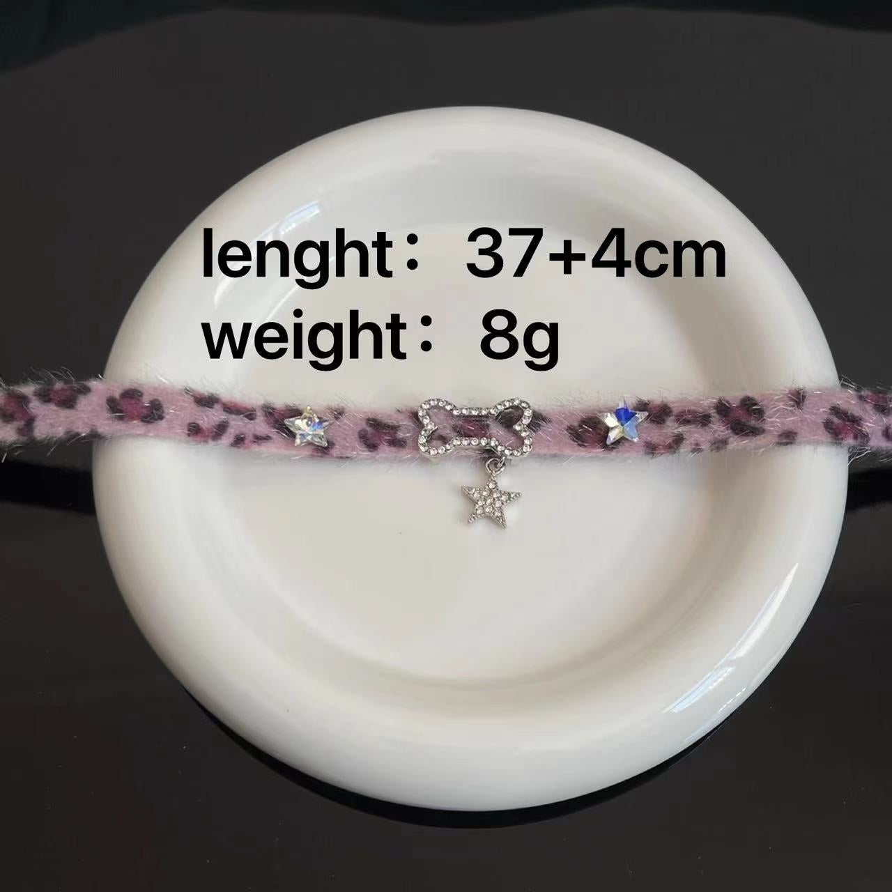 Retro Purple Furry Pentagram Choker Necklace with Rhinestones and Synthetic Alloy Design