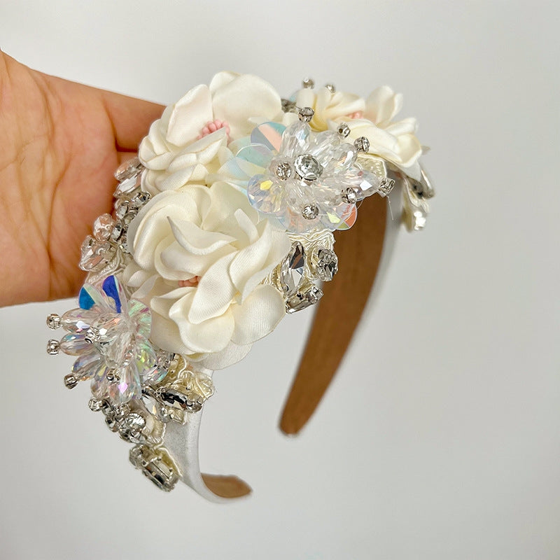 Retro Baroque Rhinestone Flower Hairband