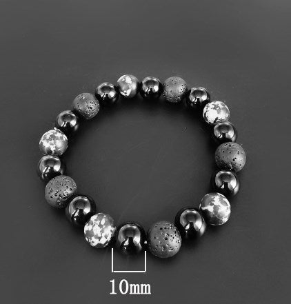 Retro Volcanic Rock Snowflake Stone Beaded Bracelets for Couples