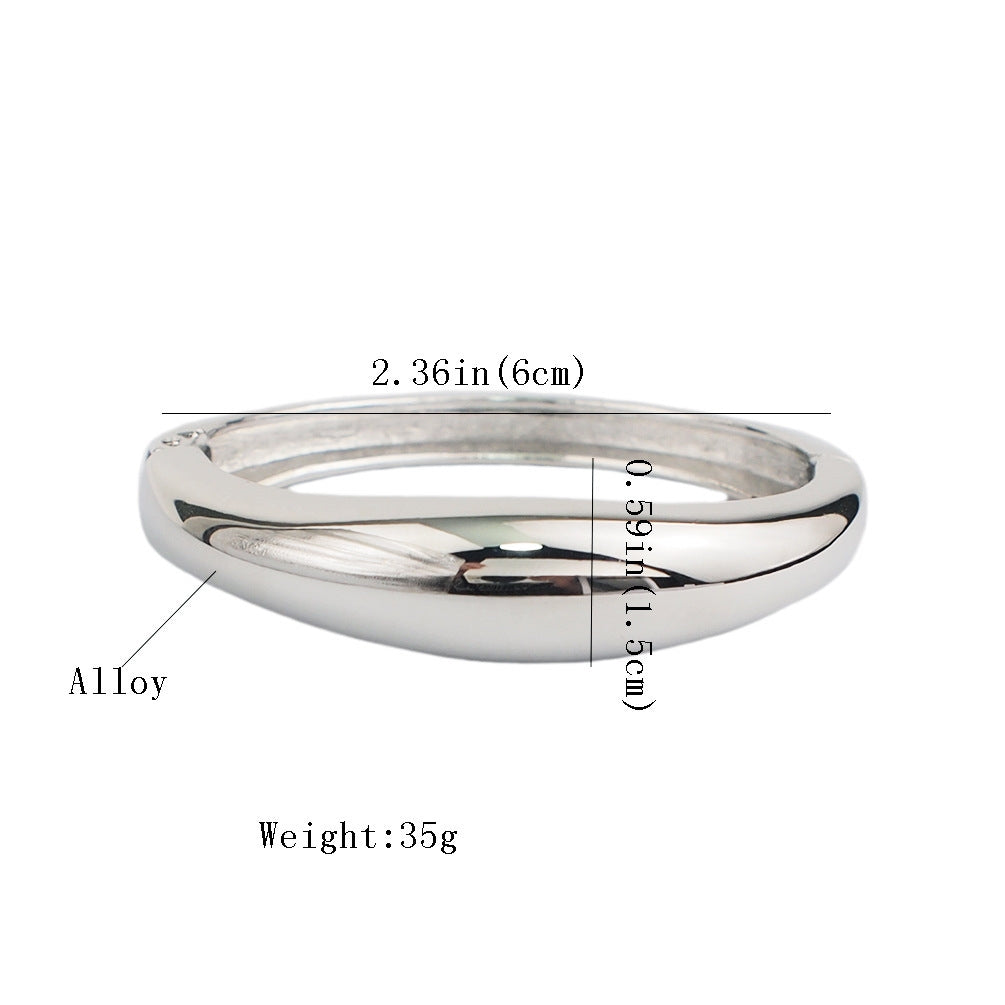 Roman Geometric Alloy Plated Women's Statement Bangle Bracelet