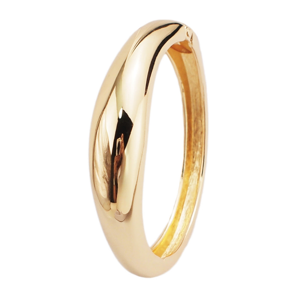 Roman Geometric Alloy Plated Women's Statement Bangle Bracelet