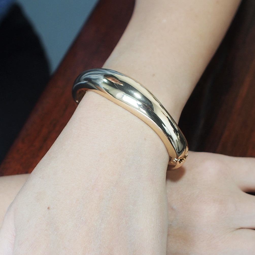 Roman Geometric Alloy Plated Women's Statement Bangle Bracelet