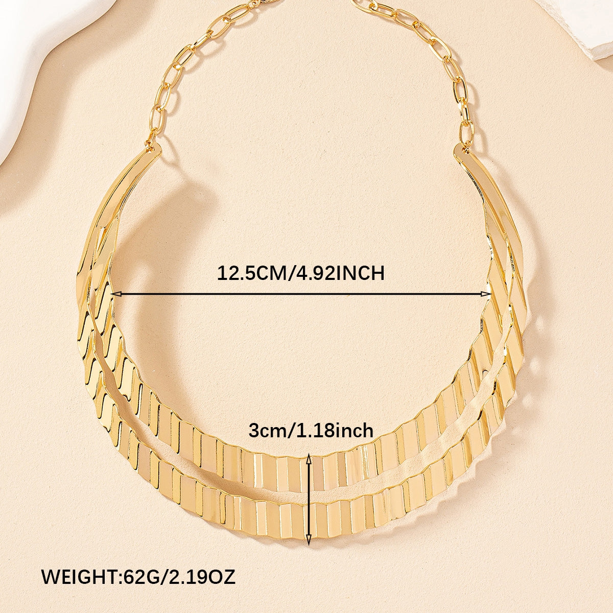 Roman Style Geometric Metal Double Layer Women's Choker Necklace