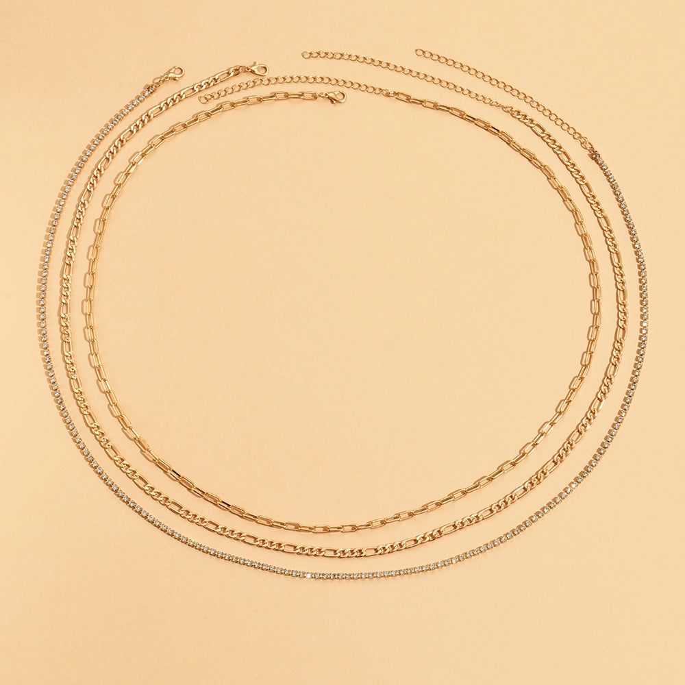 Sexy Beach Solid Color Alloy Multi-Layer Waist Chain Set