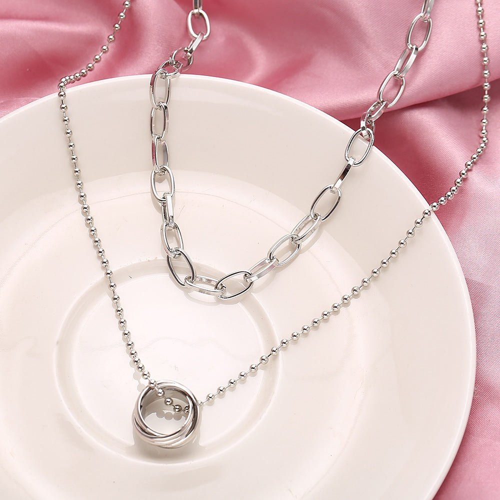 Simple Double Layer Clavicle Chain Necklace