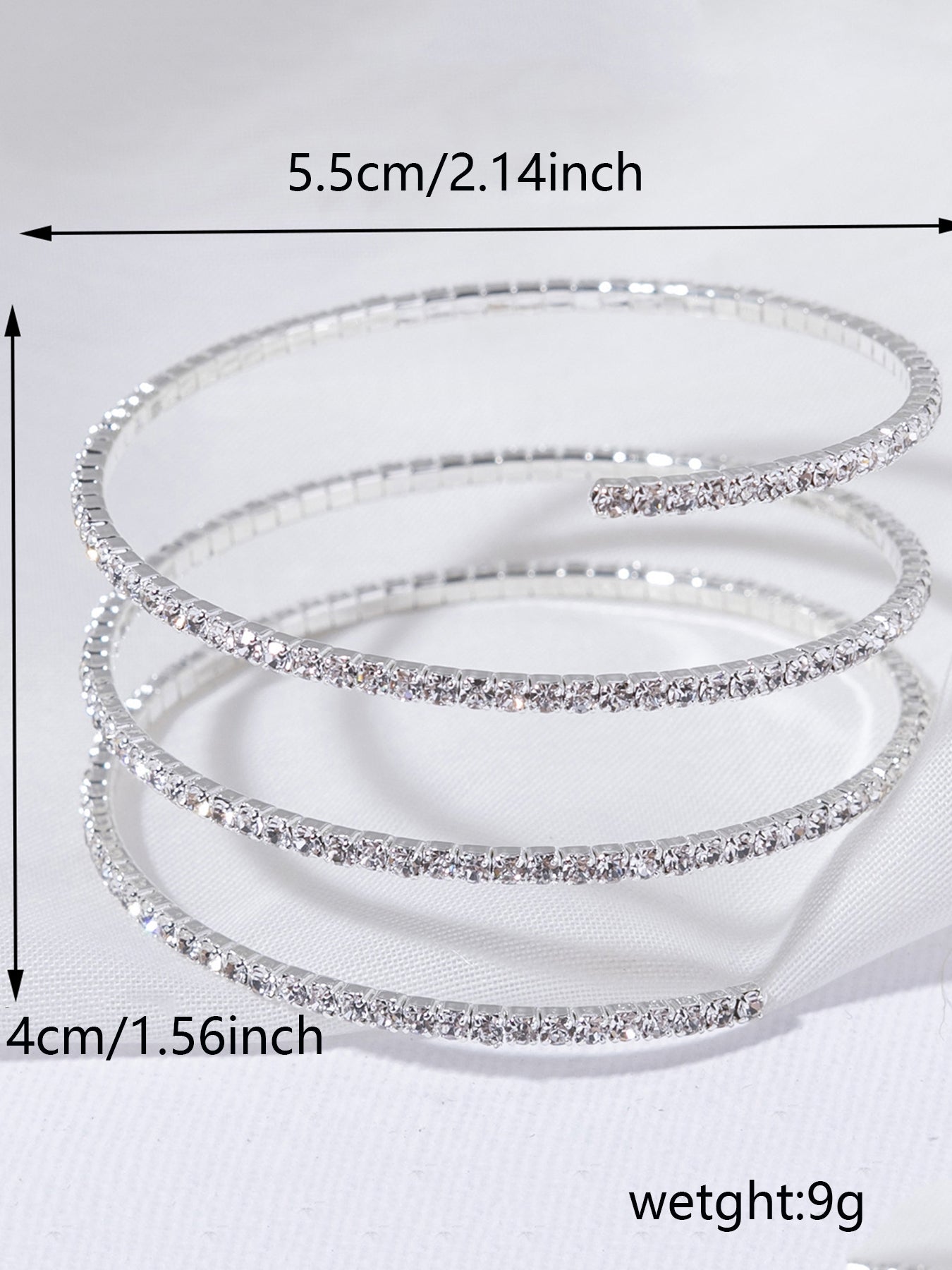 Simple Classic Circle Alloy Bangle with Elastic Triple Row Design
