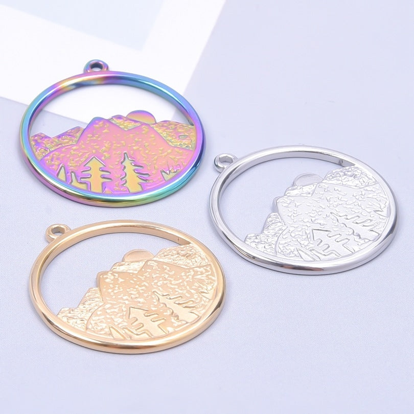 Simple Color Block 304 Stainless Steel Plated Women's Pendant Necklace