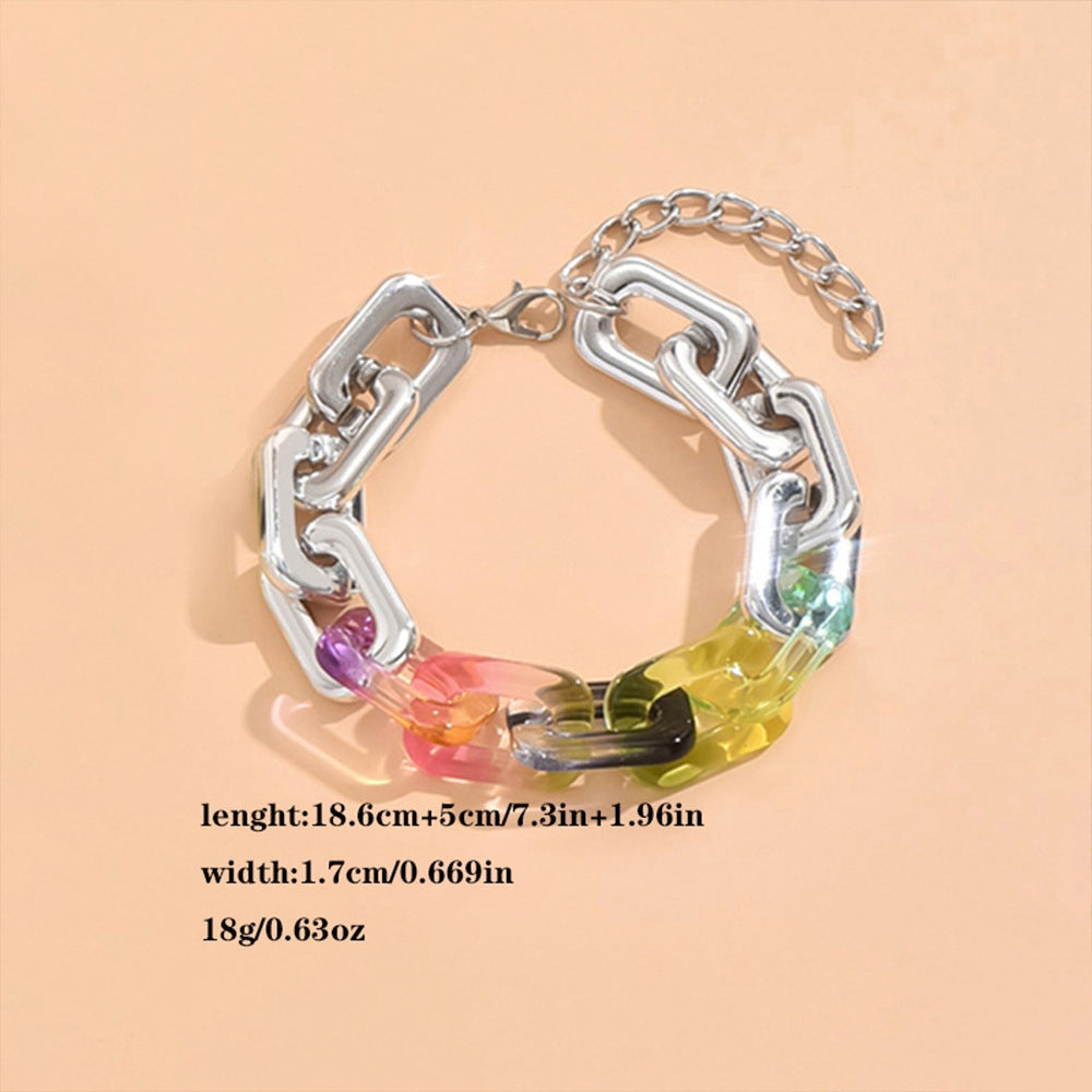 Simple Style Color Block Acrylic Plated Women's Jewelry Set - Necklace and Earrings Trio