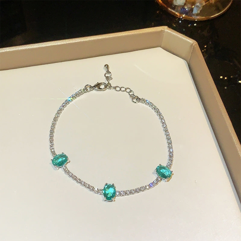 Simple Style Color Block Zircon Crystal Women's Bracelet