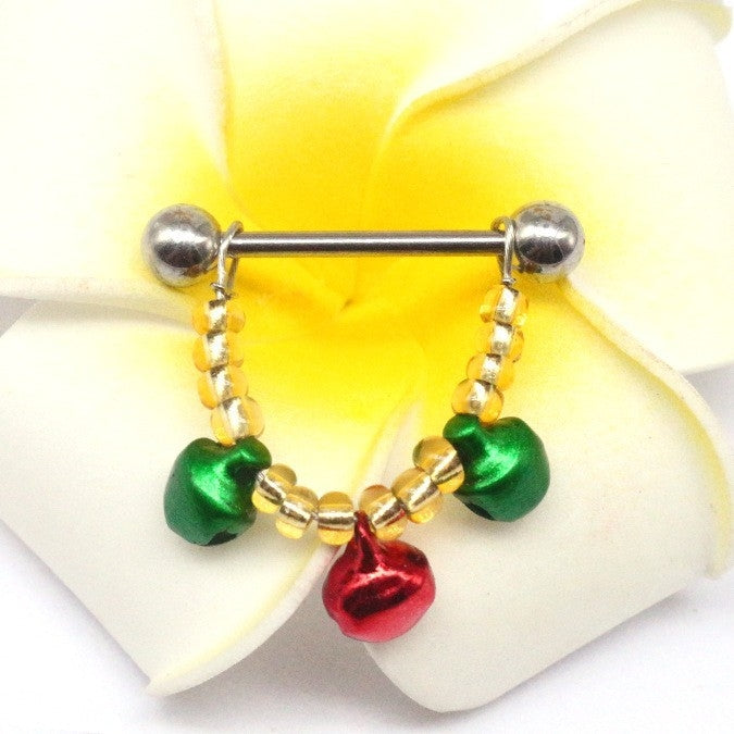 Simple Style Sunflower Snowflake Rhinestone Inlay Stainless Steel Nipple Ring