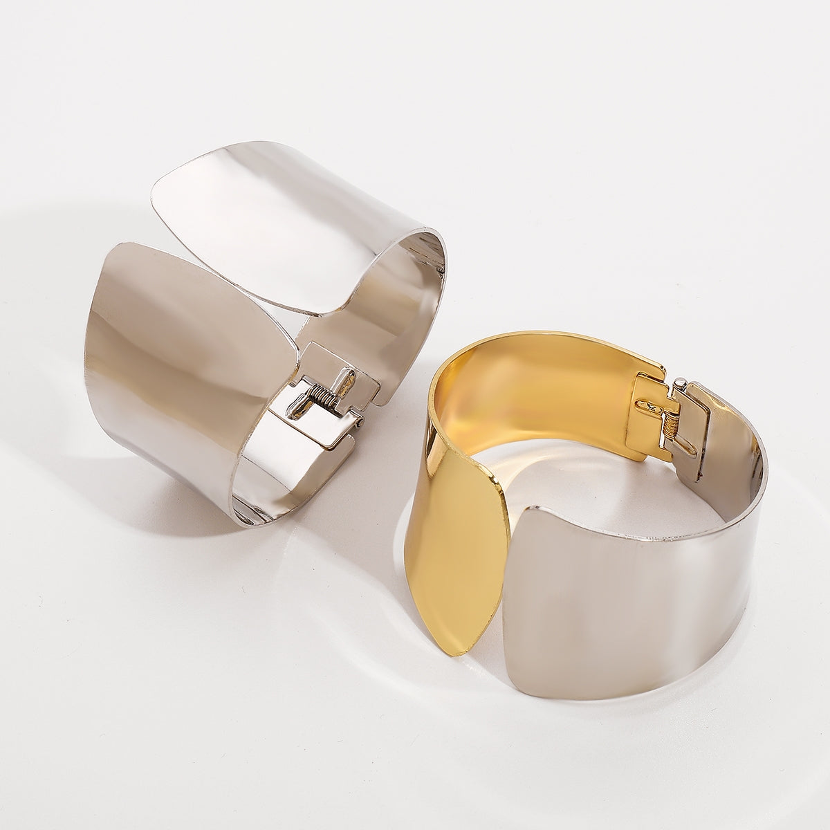 Simple Style Unisex Wide Band Metal Open Cuff Bracelet