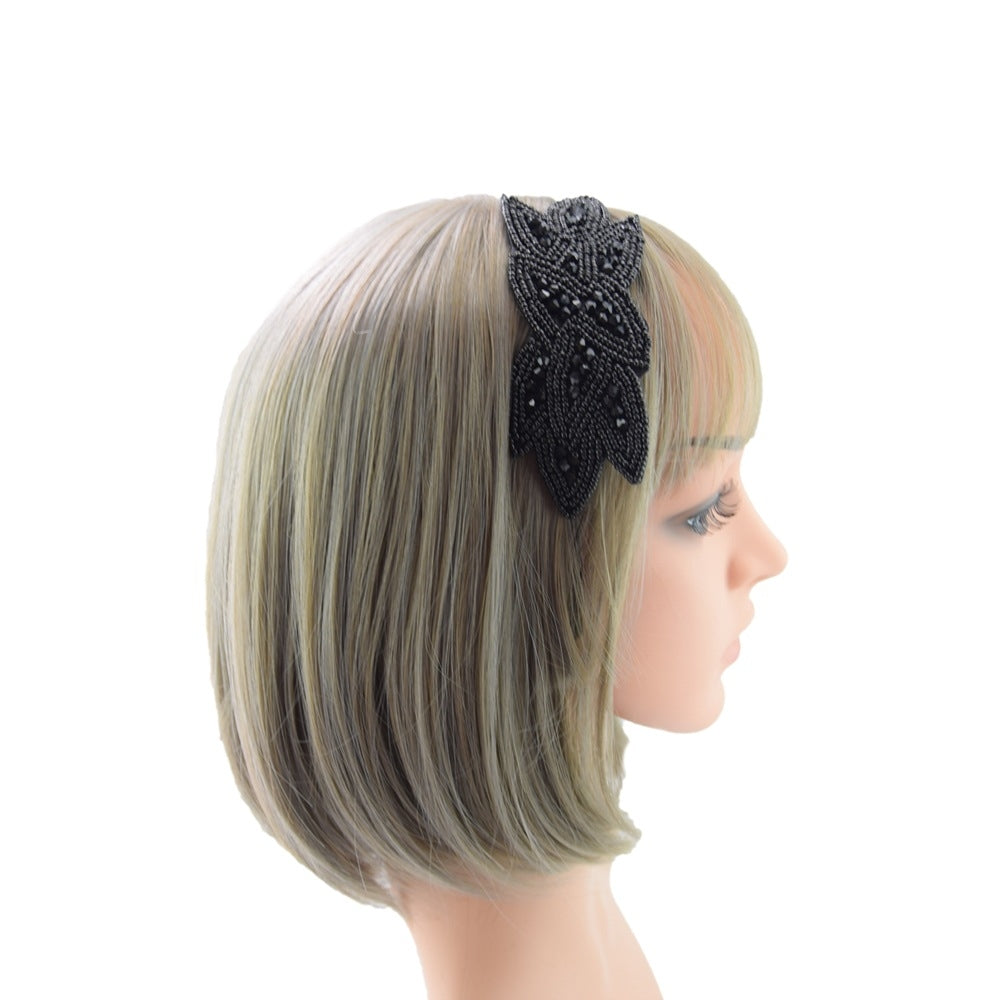 Elegant Crystal Bead Flower Headband - Handmade Fashion Hair Accessory