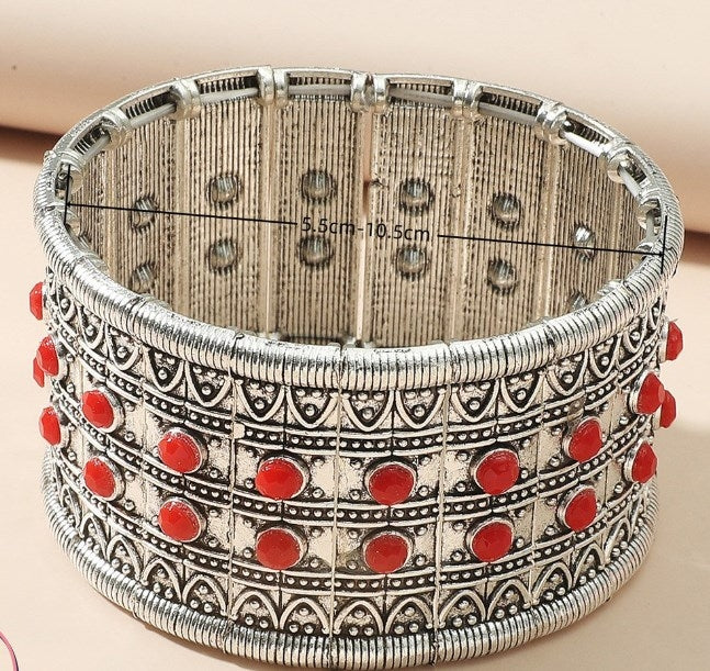 Simple Geometric Turquoise Resin Inlay Women's Bangle Bracelet