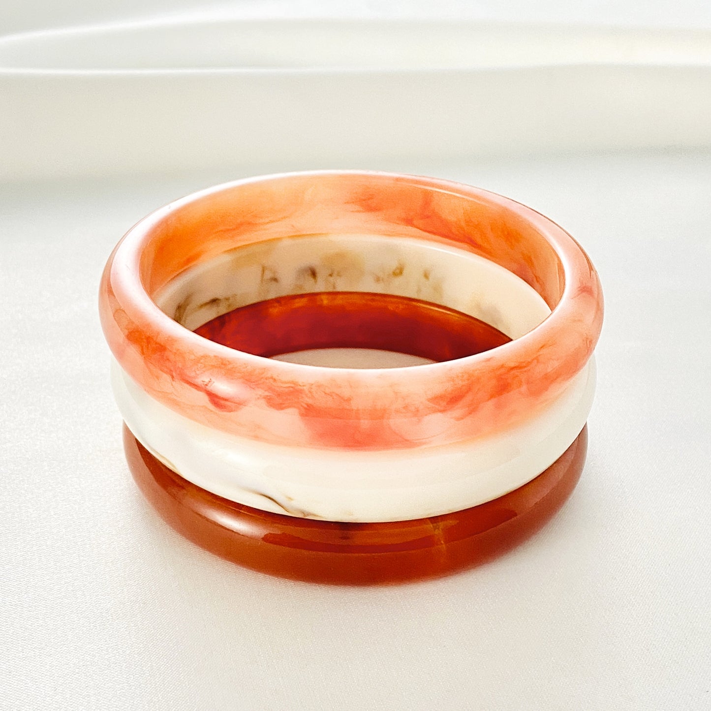 Simple Geometric Marble Pattern Acrylic Women's Bangle Bracelet