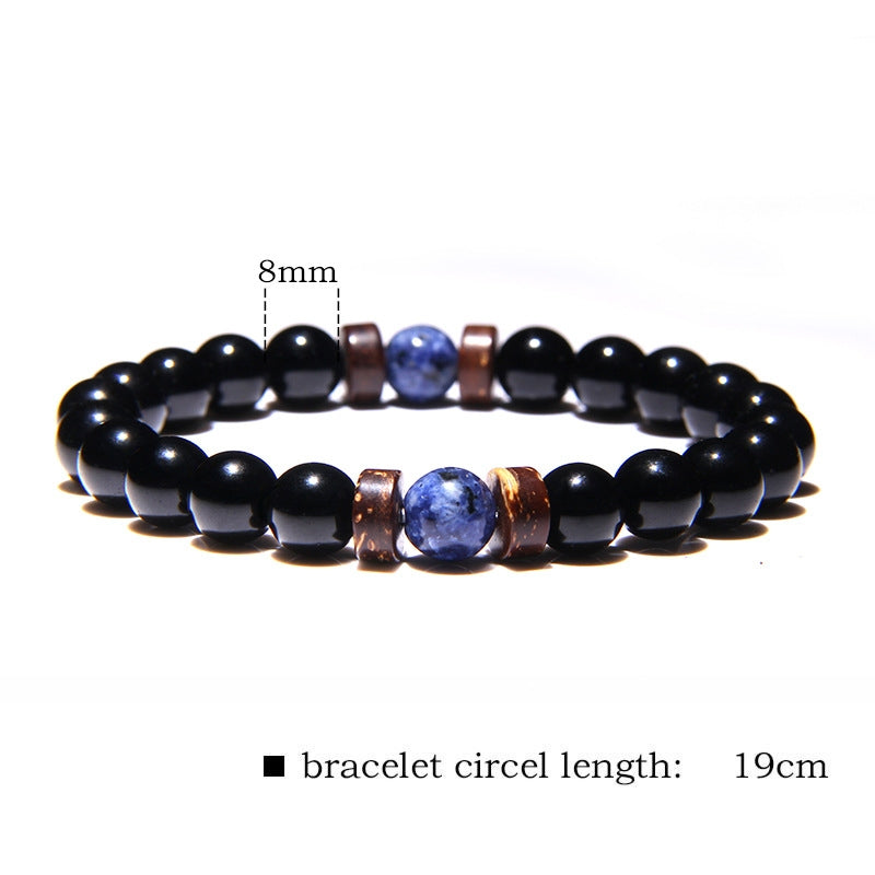 Geometric Natural Stone Beaded Bracelet for Men