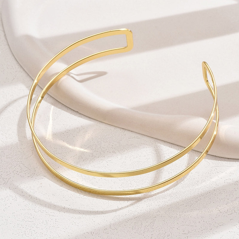 Simple Geometric Openwork Alloy Women's Choker Necklace