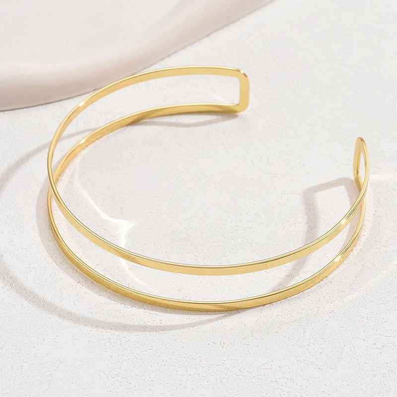 Simple Geometric Openwork Alloy Women's Choker Necklace