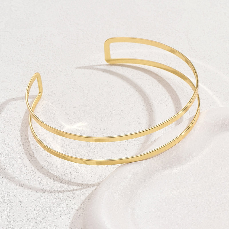 Simple Geometric Openwork Alloy Women's Choker Necklace