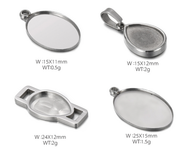 Geometric Stainless Steel Jewelry Oval Water Drop Pendant DIY Accessories