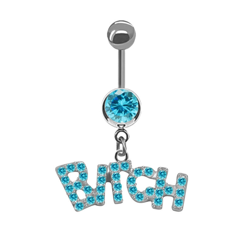 Simple Style Butterfly Zircon Belly Ring in Stainless Steel and Copper Plating