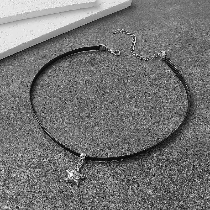 Simple Style Pentagram Rhinestone Pendant Necklace