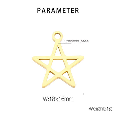 Pentagram Stainless Steel Hollow Star Necklace and Earrings DIY Jewelry Accessories