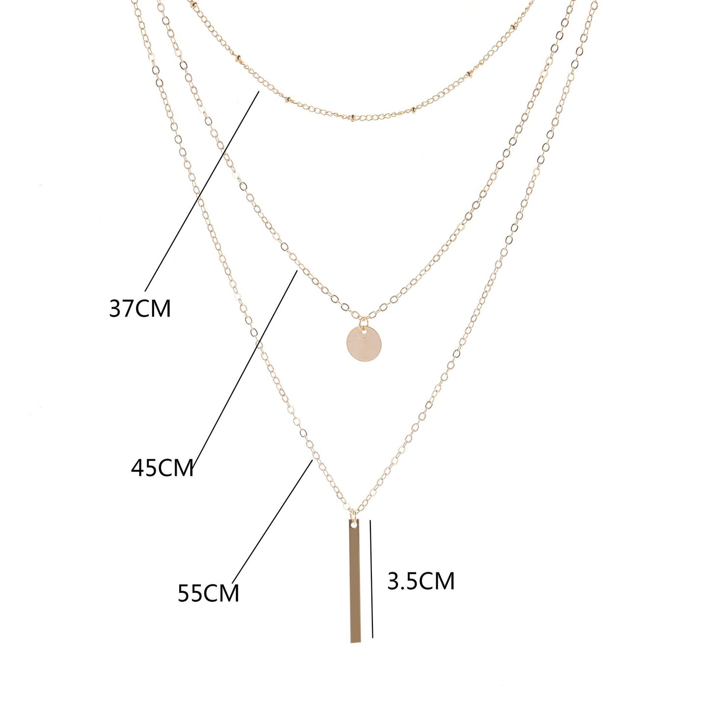 Simple Style Layered Round Pendant Necklace for Women