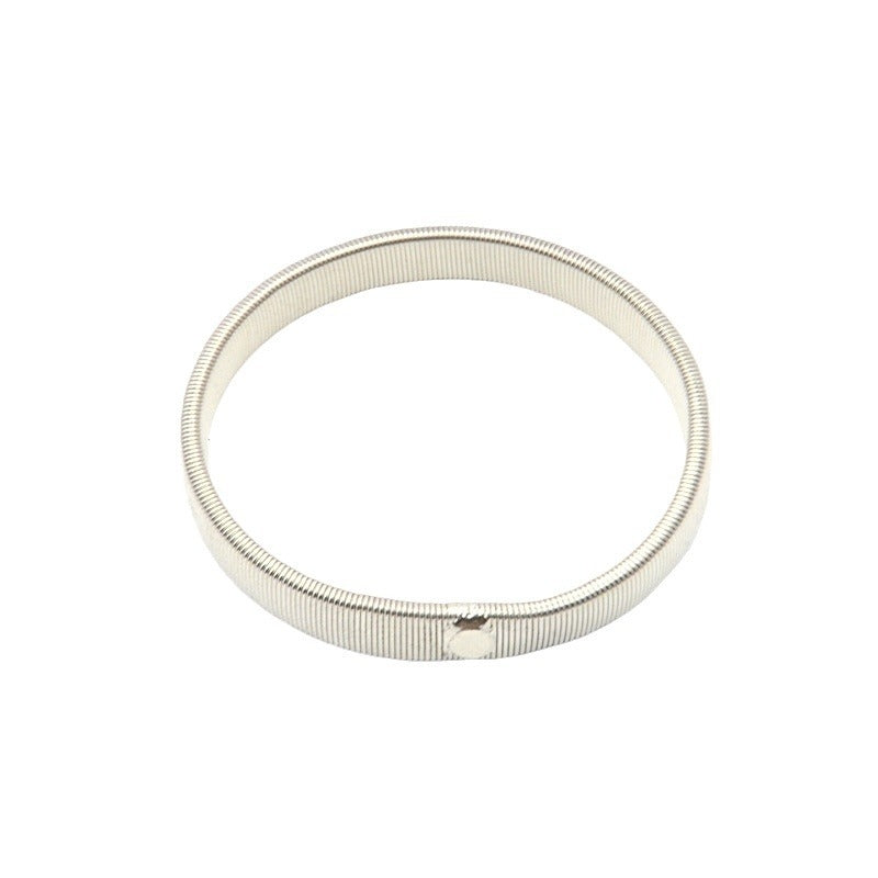 Simple Style Solid Color Metal Spring Bangle Bracelet