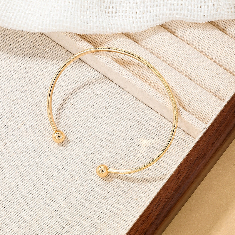 Simple Style Solid Color Open Cuff Bangle Bracelet