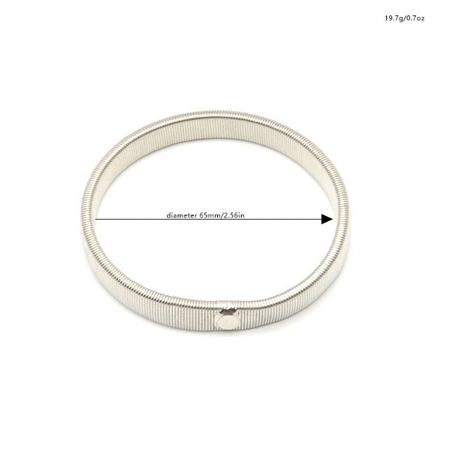 Simple Style Solid Color Metal Spring Bangle Bracelet