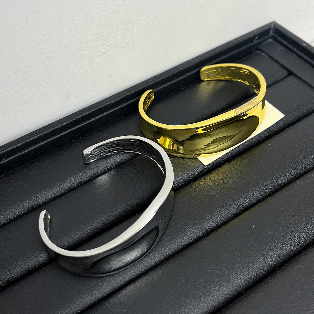 Simple Style Irregular Curve Alloy Bangle Bracelet