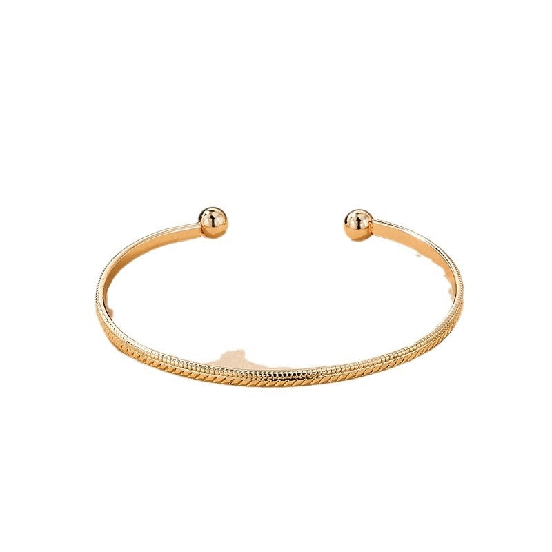 Simple Style Solid Color Open Cuff Bangle Bracelet