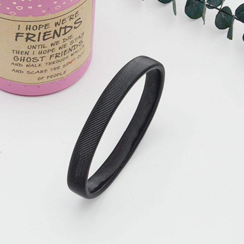 Simple Style Solid Color Metal Spring Bangle Bracelet