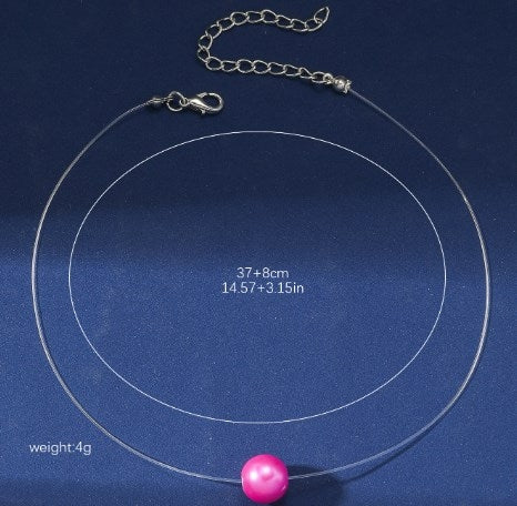 Simple Style Solid Color Pearl Resin Women's Necklace