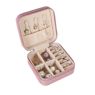 Vintage Solid Color Jewelry Storage Box for Rings, Earrings, Bracelets, and Hair Accessories