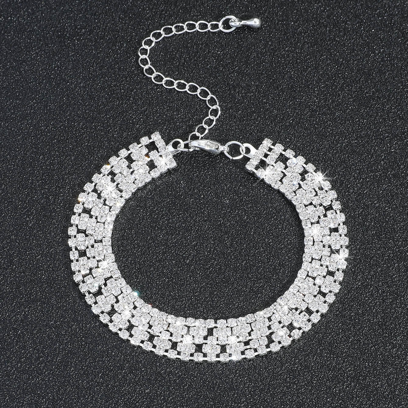 Elegant Rhinestone Gold Plated Women's Anklet