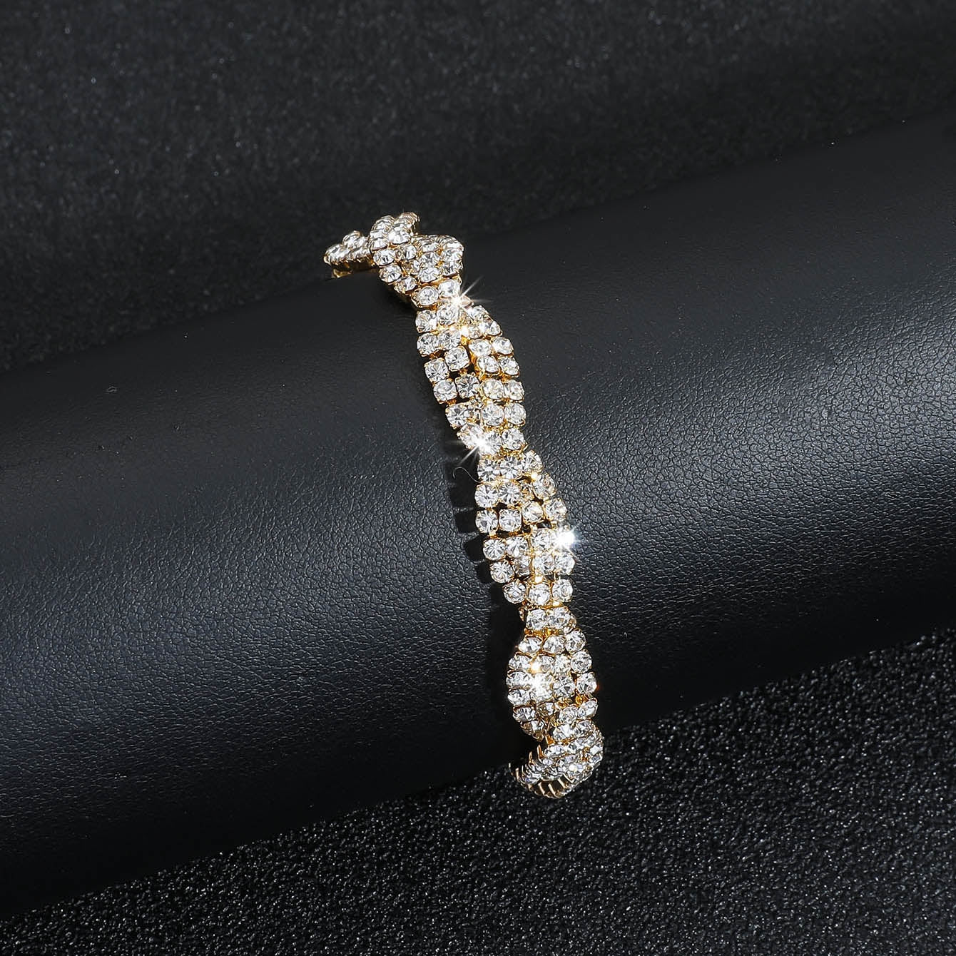 Elegant Rhinestone Gold Plated Women's Anklet