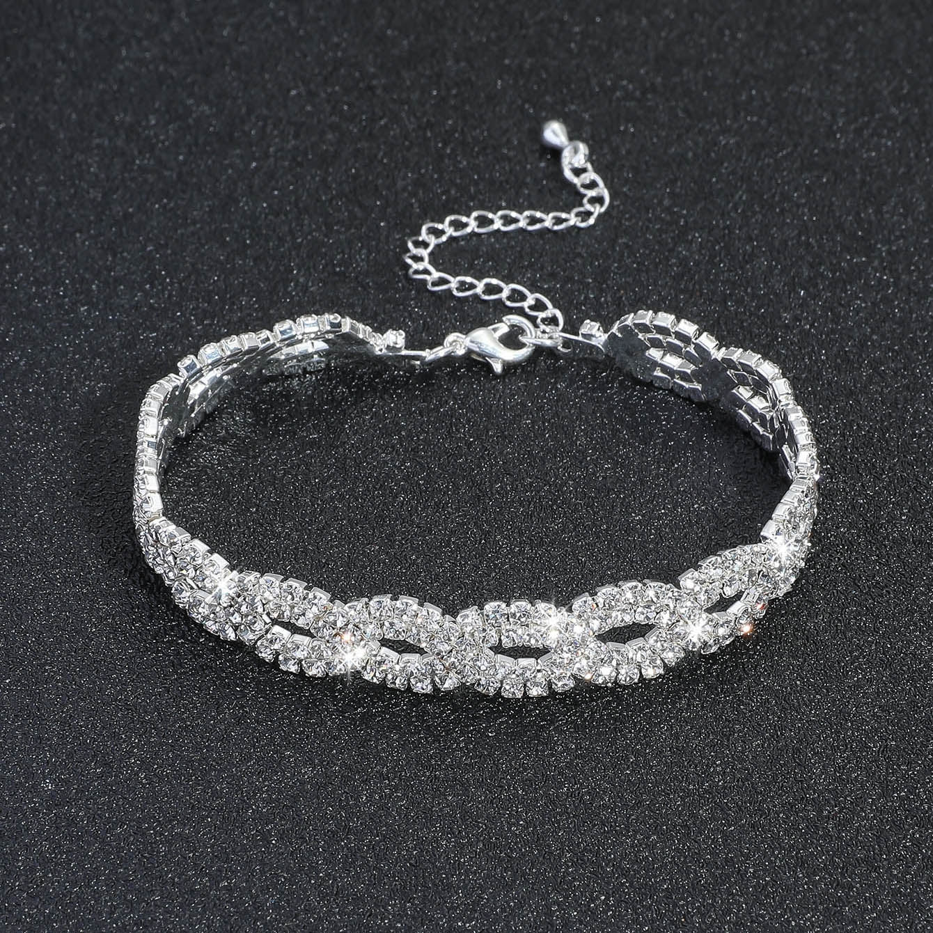 Elegant Rhinestone Gold Plated Women's Anklet