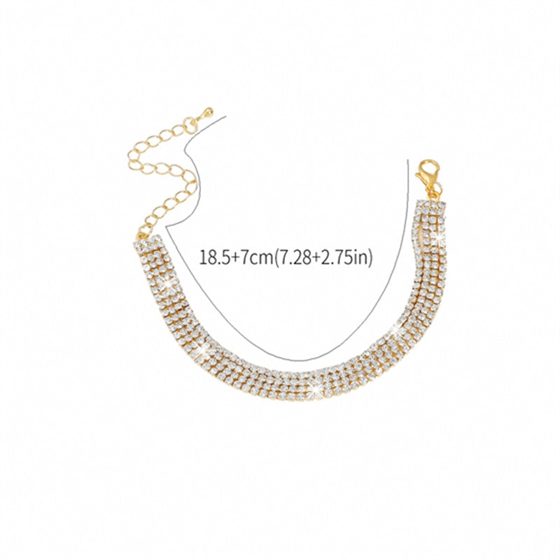 Elegant Rhinestone Gold Plated Women's Anklet