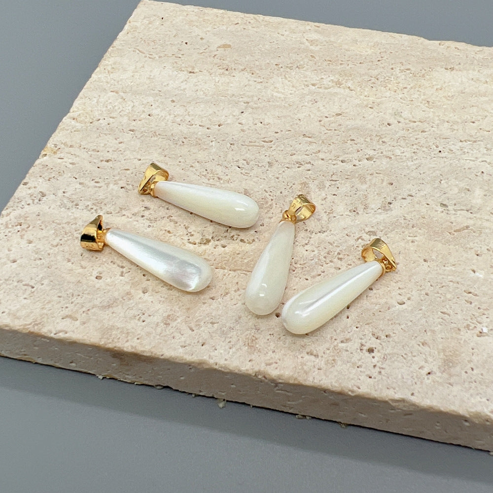 Simple Shell Plating Teardrop Mother of Pearl Pendant Jewelry Accessories