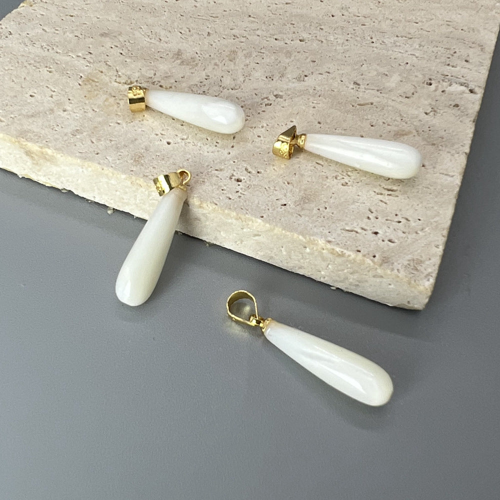 Simple Shell Plating Teardrop Mother of Pearl Pendant Jewelry Accessories