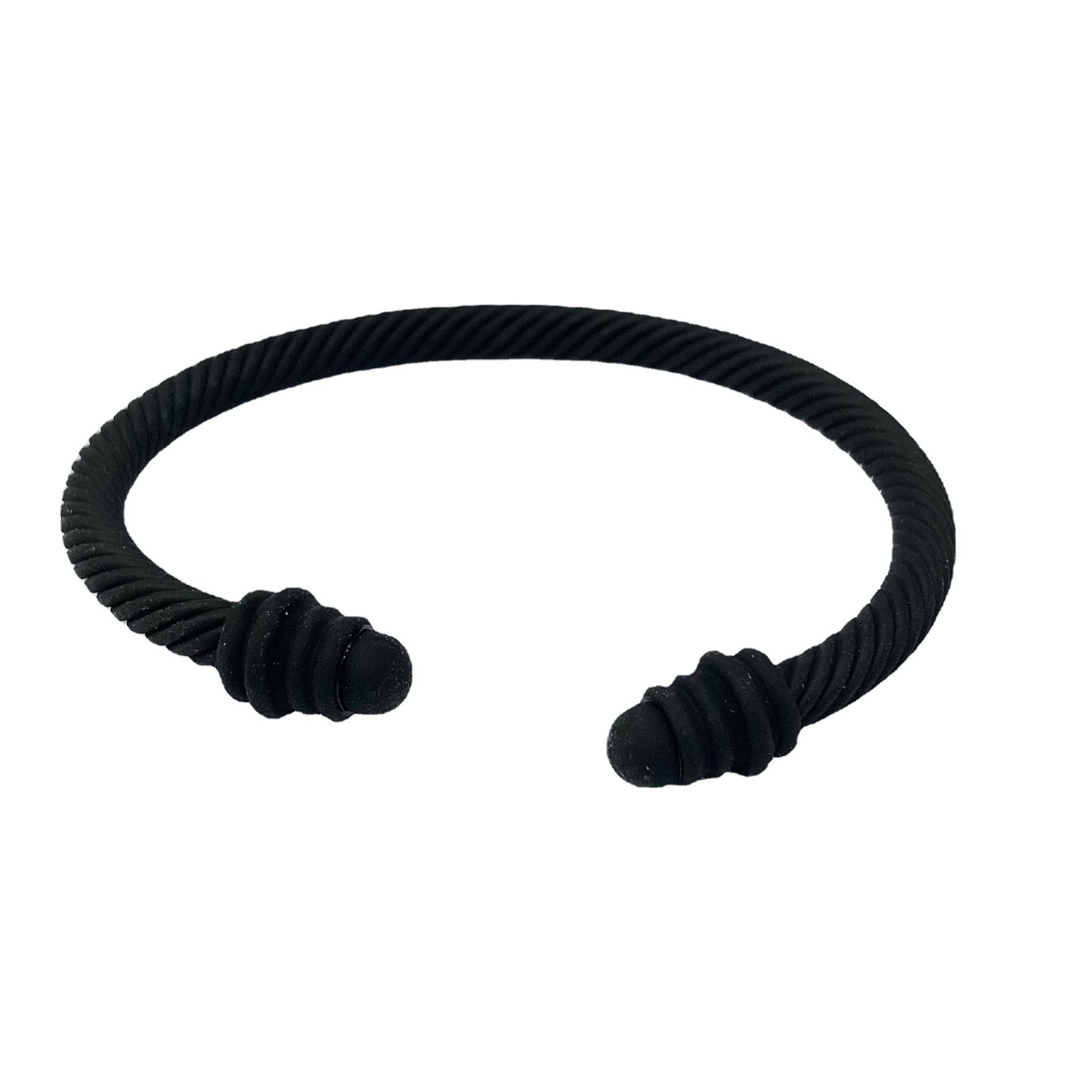 Simple Spiral Stripe Matte Color Open Cuff Bracelet for Women