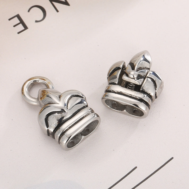 Simple Style Stainless Steel Double Hole Leather Bracelet Clasp Jewelry Accessories