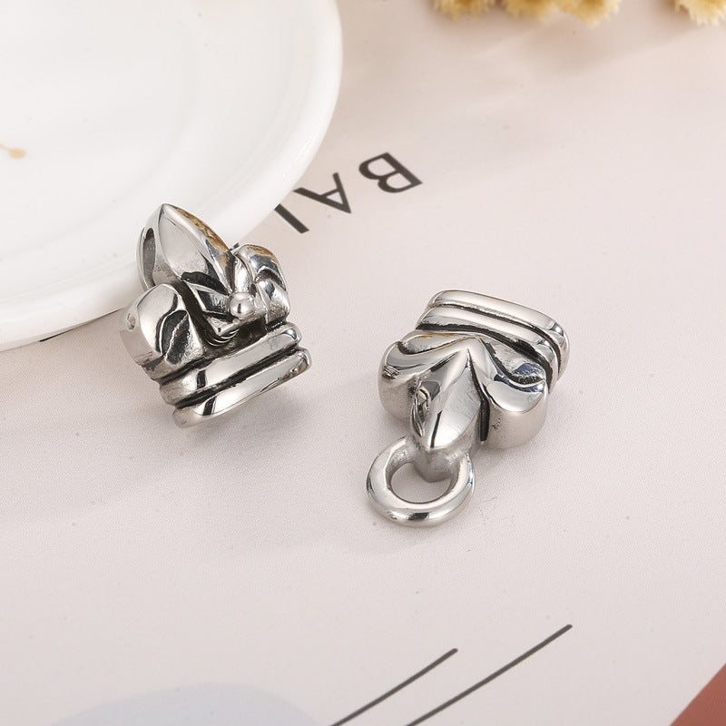 Simple Style Stainless Steel Double Hole Leather Bracelet Clasp Jewelry Accessories