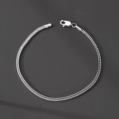 Simple Style Titanium Steel Men's Woven Bracelet - 2mm Thin Versatile Design