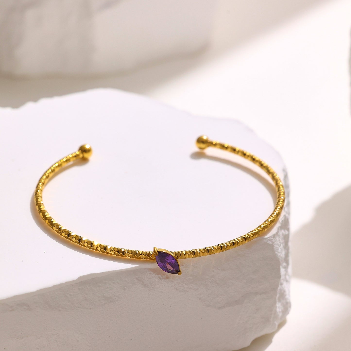 Simple Geometric Titanium Steel Bangle Bracelet