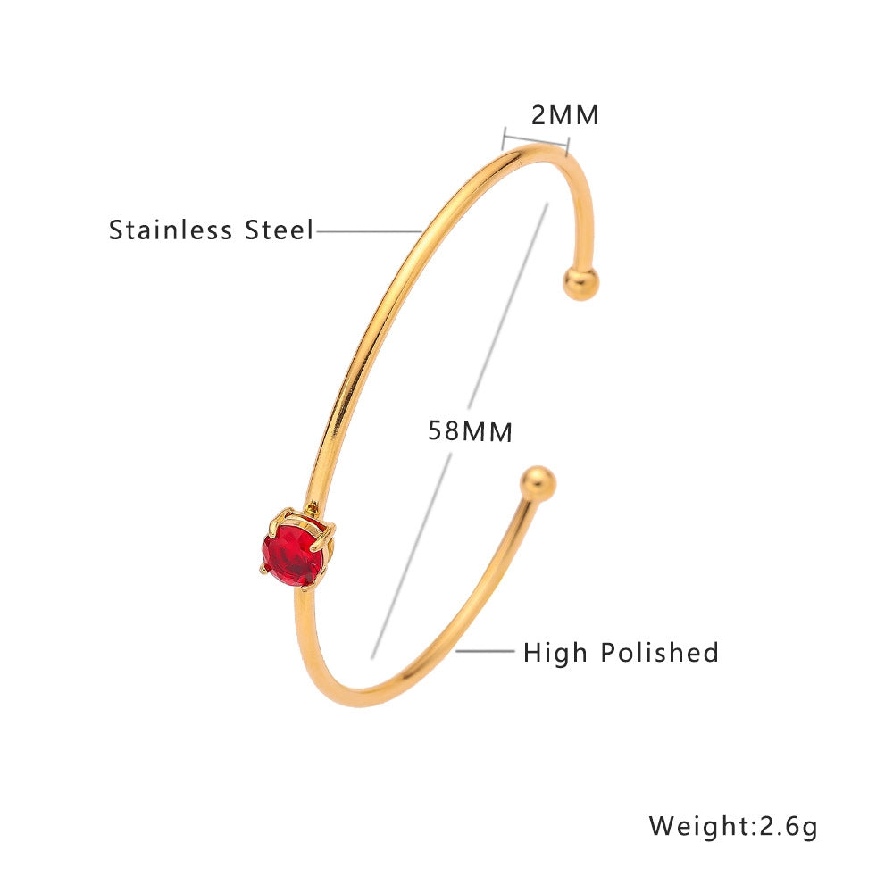 Simple Geometric Titanium Steel Bangle Bracelet