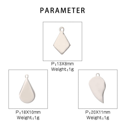 Stainless Steel Geometric Water Drop and Rhombus Charms for DIY Jewelry Making