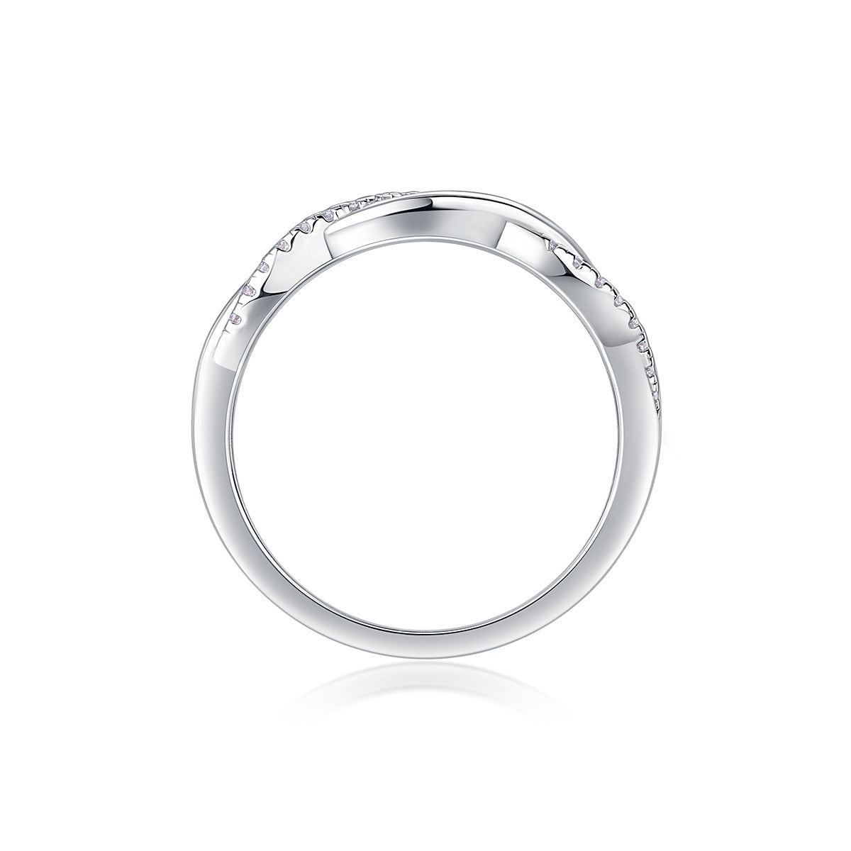 Sterling Silver S925 Moissanite Geometric Ring with GRA Certificate