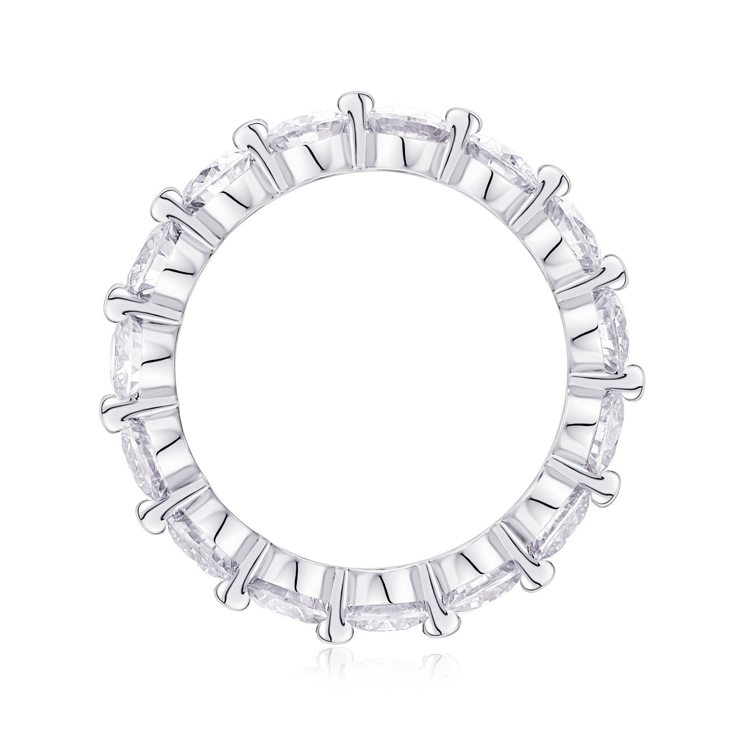 Sterling Silver Moissanite Geometric GRA Certified Ring